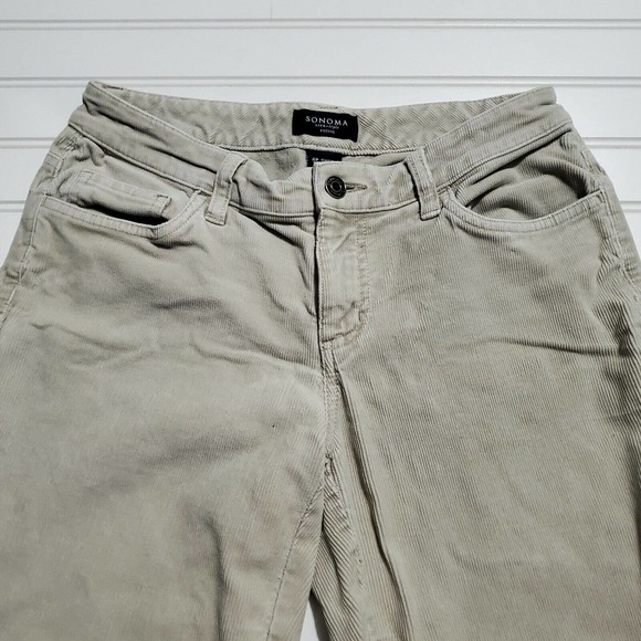 Sonoma corduroys light Ivory cream khaki Bootcut 4 Short Petite 29X27 cords - Picture 2 of 6
